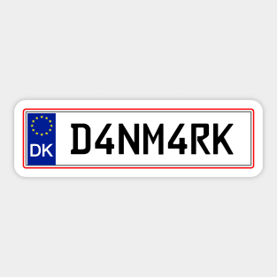 Denmark car license plate Sticker